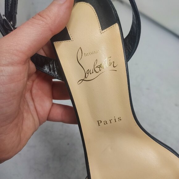 Christian Louboutin Loubigirl Black Ankle Strap Heel Sandal - Picture 8 of 10